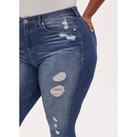 Torrid Distressed High Rise Skinny Jeans - Picture 2 of 12